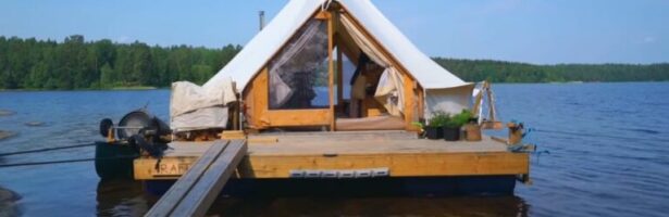 Couple Living in a Tent on a Self-Built Raft – Floating Off the Grid