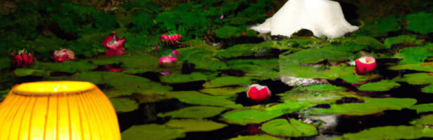 “Madonna on a Lily Pad in a Japanese Garden” OWB AI Creative Lumen