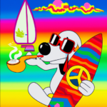 Peace Surfin Snoopy AI Portrait